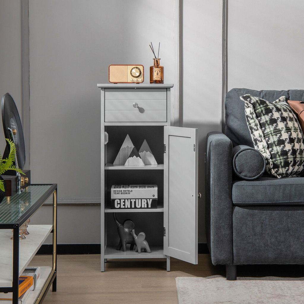Bathroom Storage Cabinet with Drawer & Adjustable Shelf