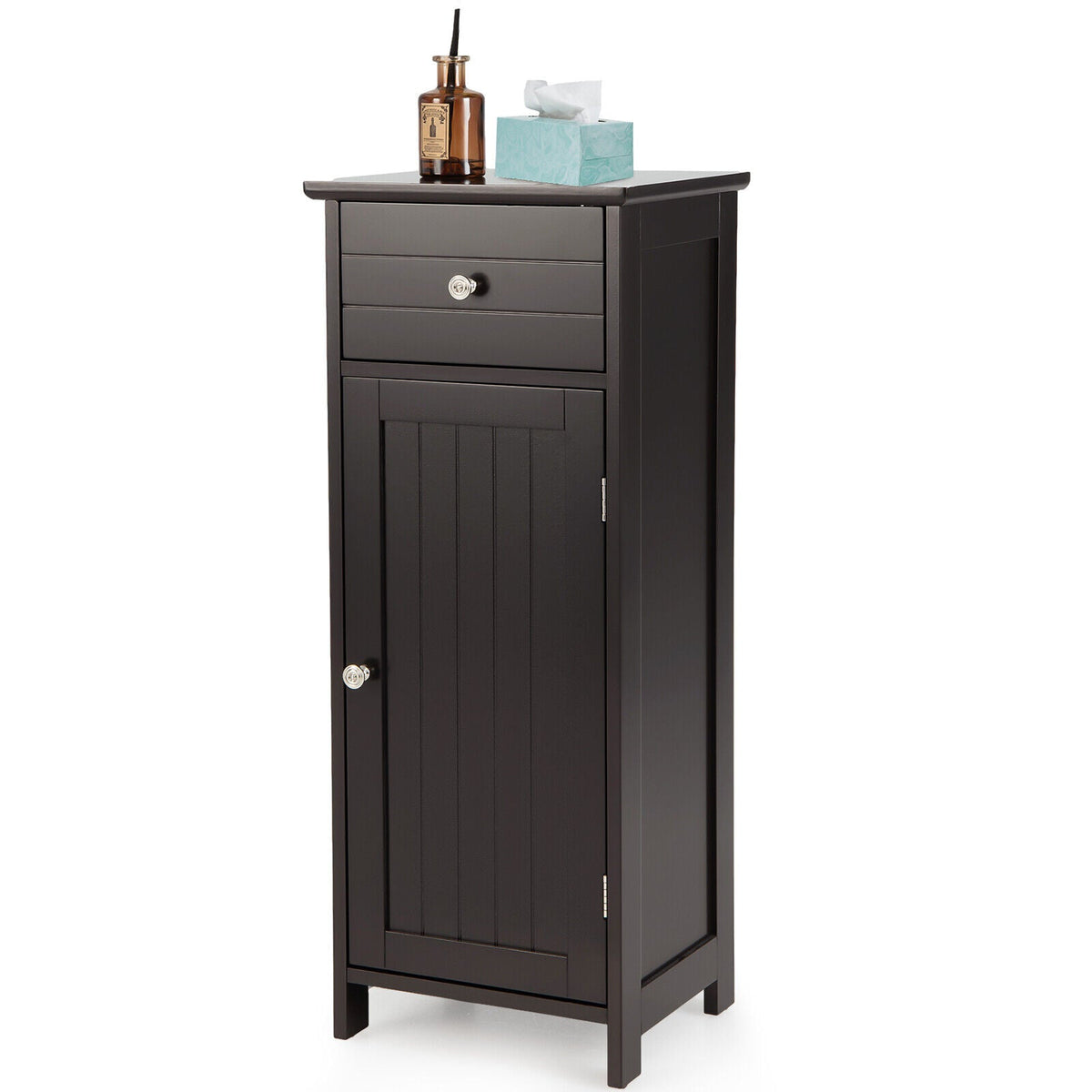 Bathroom Storage Cabinet with Drawer & Adjustable Shelf