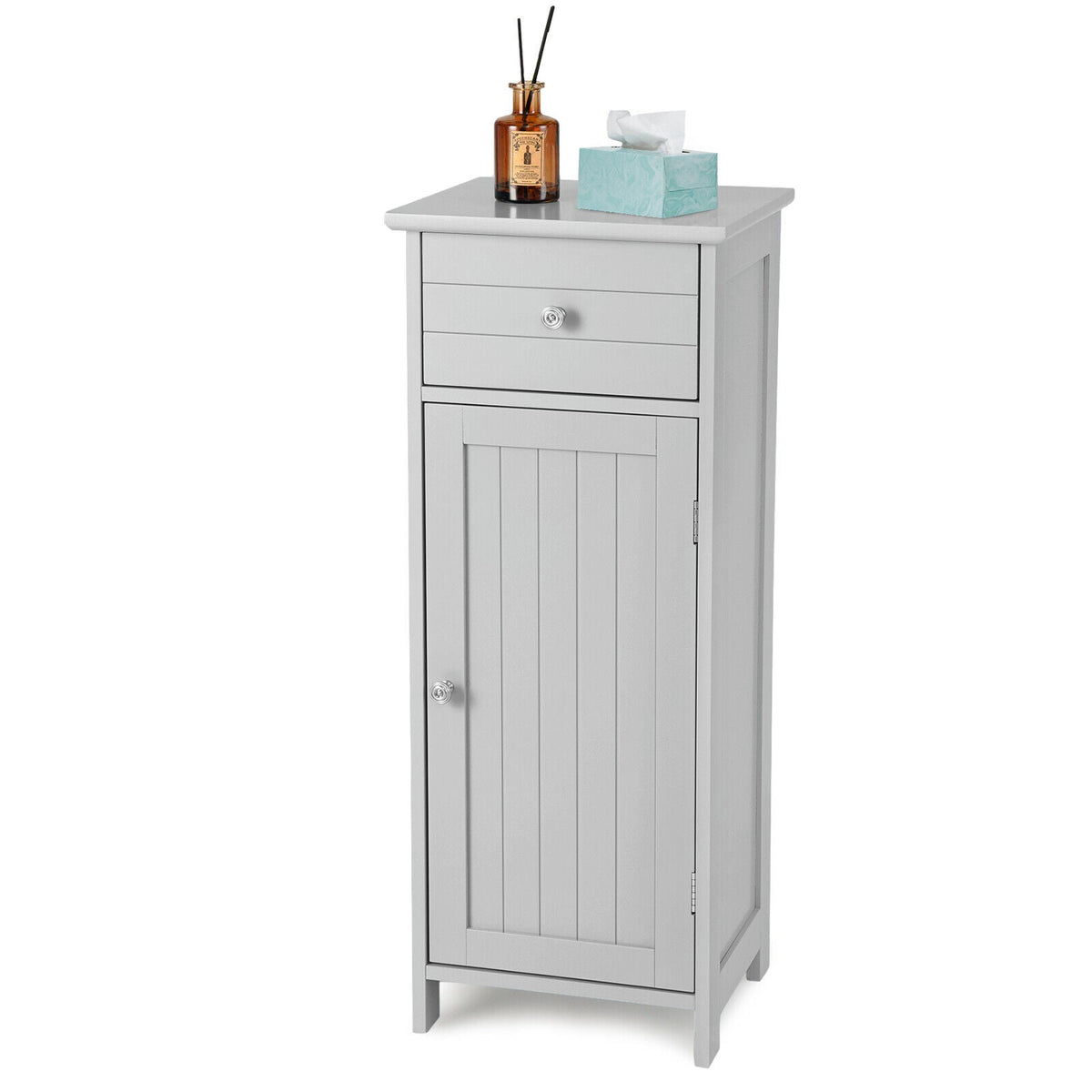 Bathroom Storage Cabinet with Drawer & Adjustable Shelf