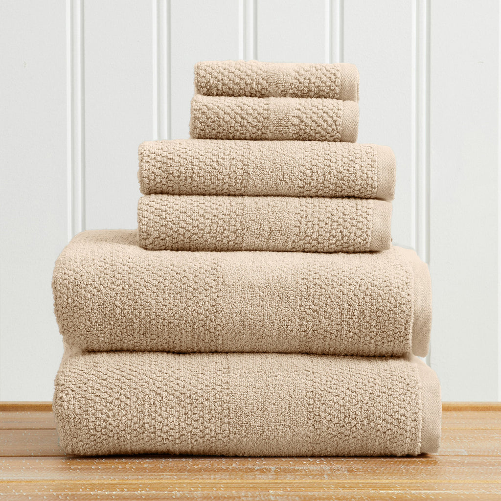 100% Cotton Woven Texture Bath Towel Set – Marbella Collection