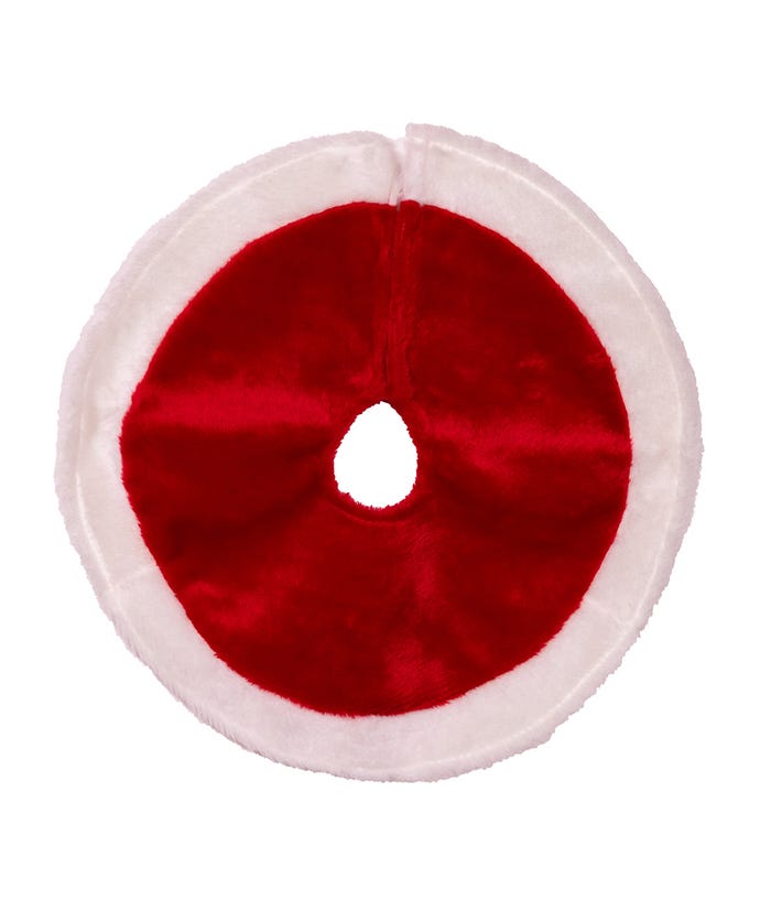 15-Inch Mini Red Plush Christmas Tree Skirt