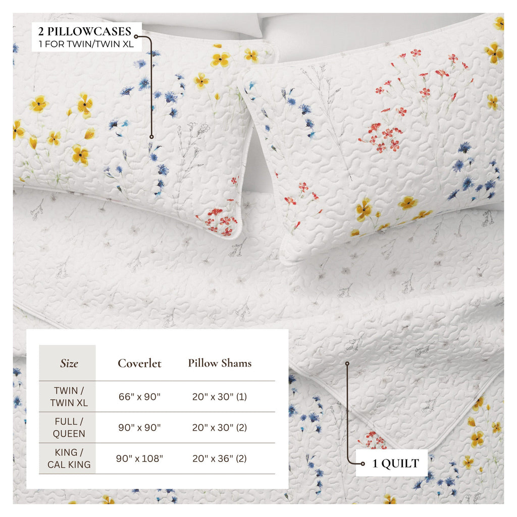 Wildflower Floral Quilt Set - Marianne Collection